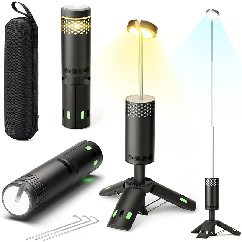 Rechargeable LED Camping Lantern with Tripod and Power Bank – 45 Hours Brightness, Weatherproof and Adjustable Light 1