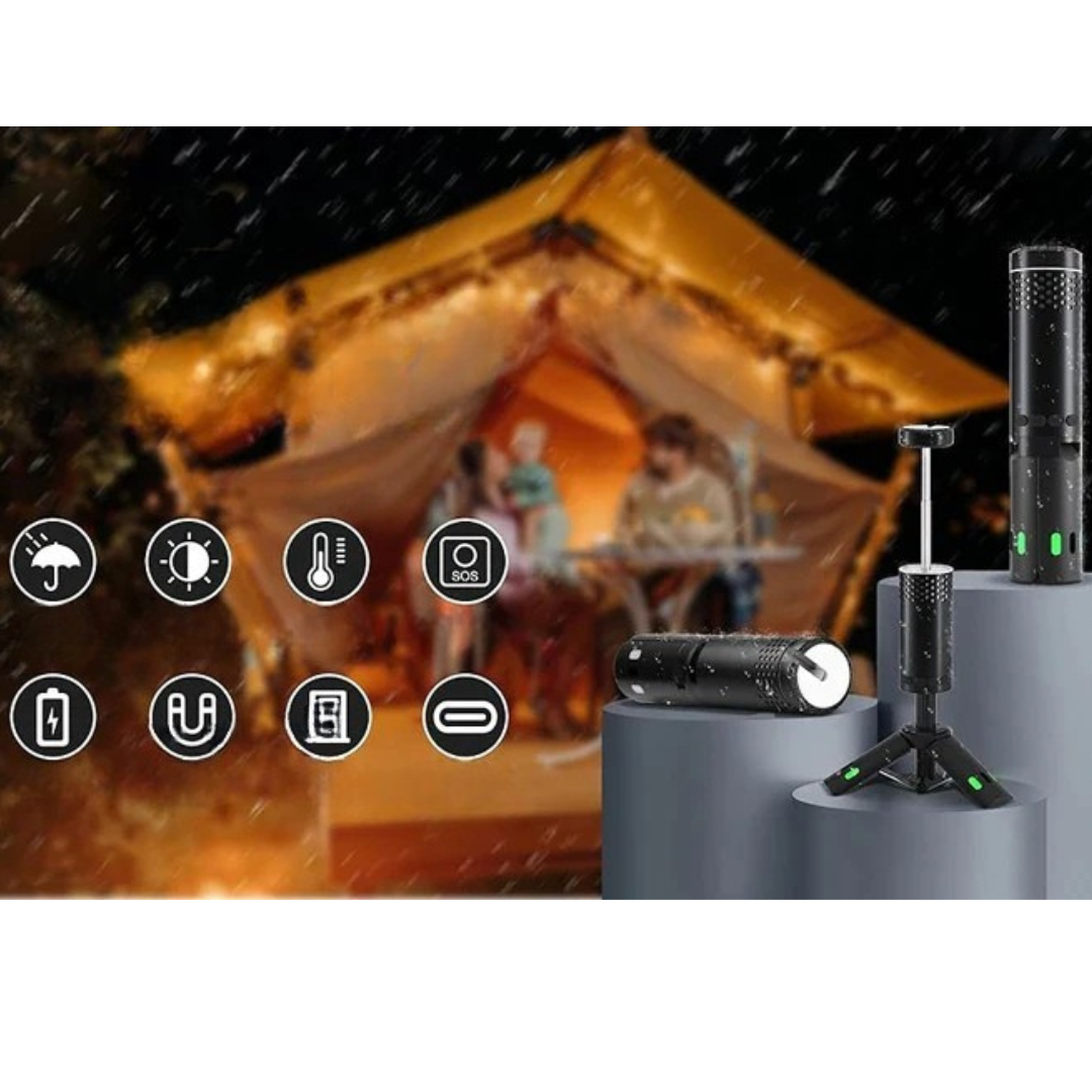 Rechargeable LED Camping Lantern with Tripod and Power Bank – 45 Hours Brightness, Weatherproof and Adjustable Light 4