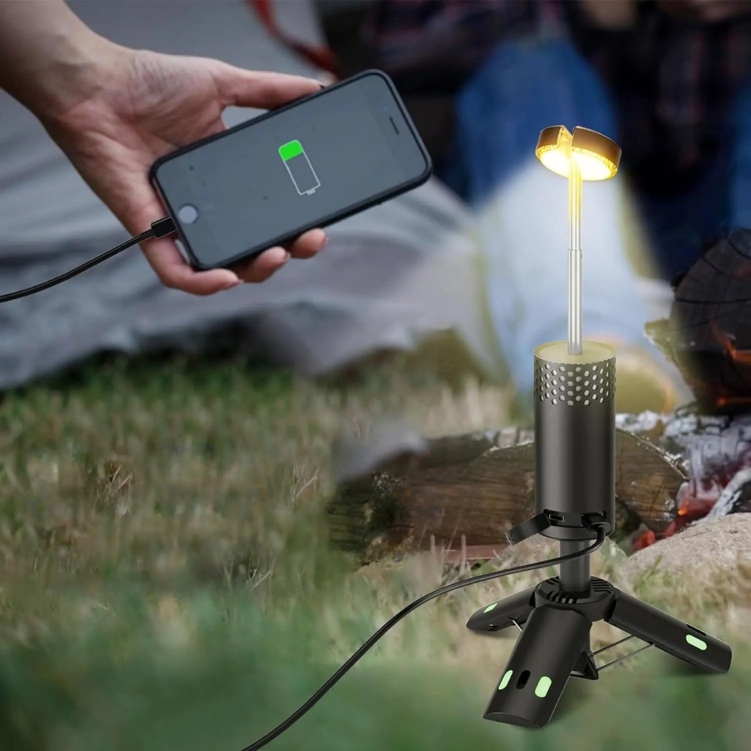 Rechargeable LED Camping Lantern with Tripod and Power Bank – 45 Hours Brightness, Weatherproof and Adjustable Light 5