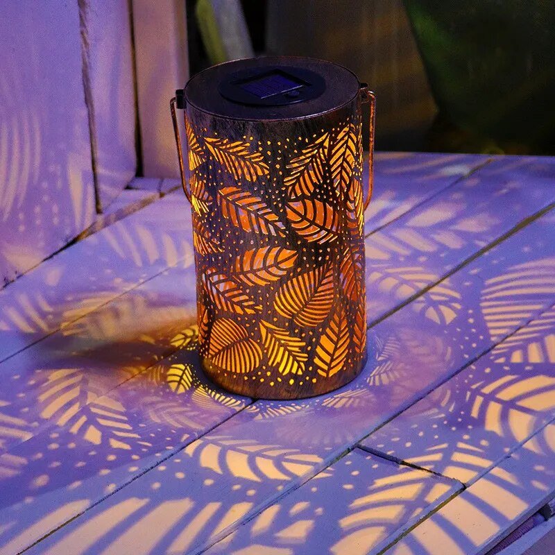 Solar Outdoor Lantern with Leaf Design – Eco-Friendly Solar Lanterns for Garden and Patio Decor 4