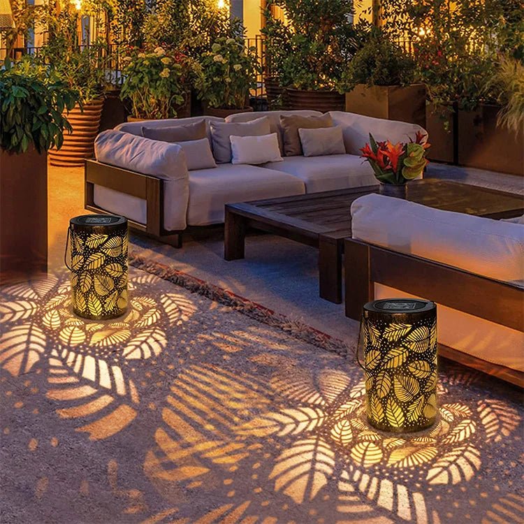Solar Outdoor Lantern with Leaf Design – Eco-Friendly Solar Lanterns for Garden and Patio Decor 5