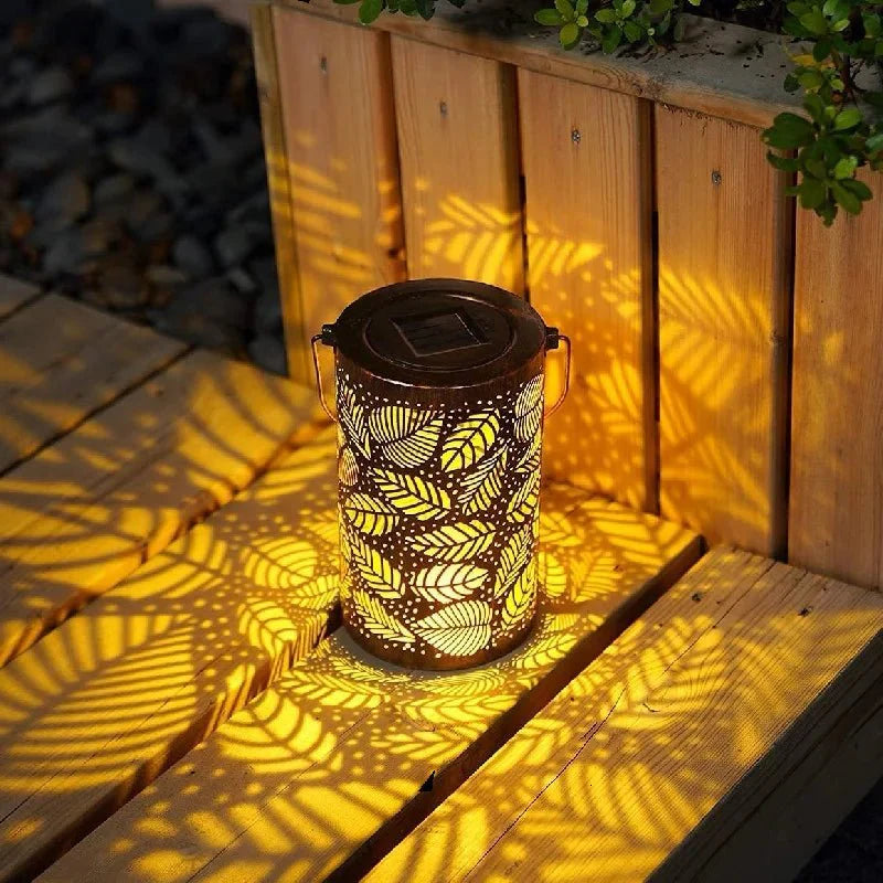 Solar Outdoor Lantern with Leaf Design – Eco-Friendly Solar Lanterns for Garden and Patio Decor 6