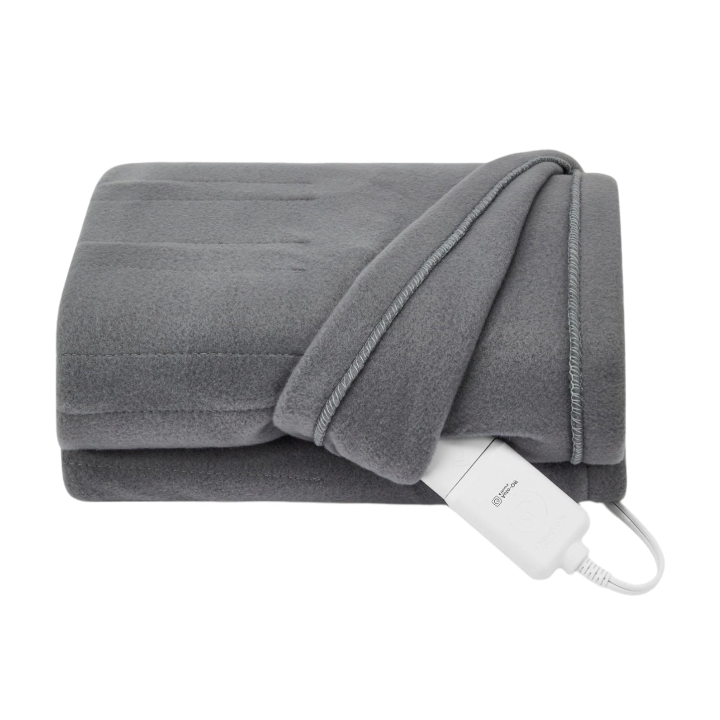 Electric Heated Blanket - Grey Fleece, 4 Heat Settings, 4-Hour Auto Shut-Off, 50” x 60”