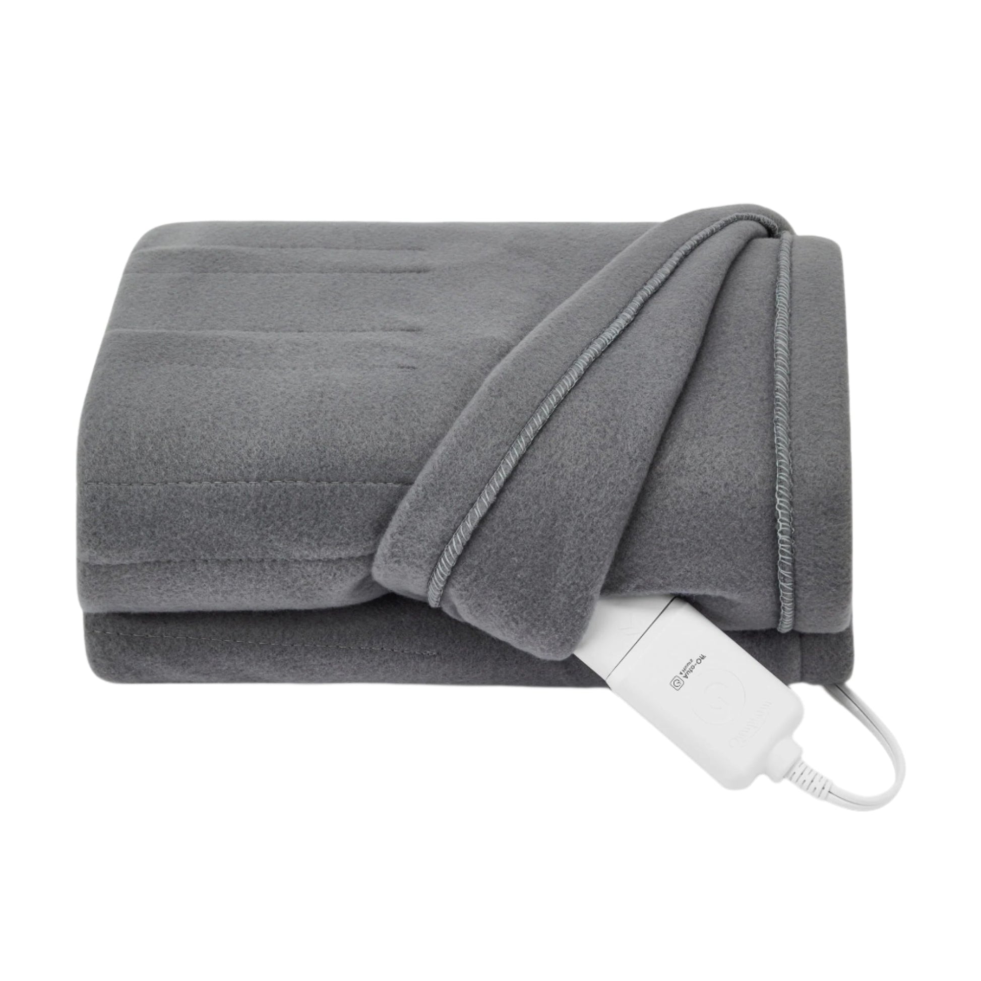 Electric Heated Blanket - Grey Fleece, 4 Heat Settings, 4-Hour Auto Shut-Off, 50” x 60”