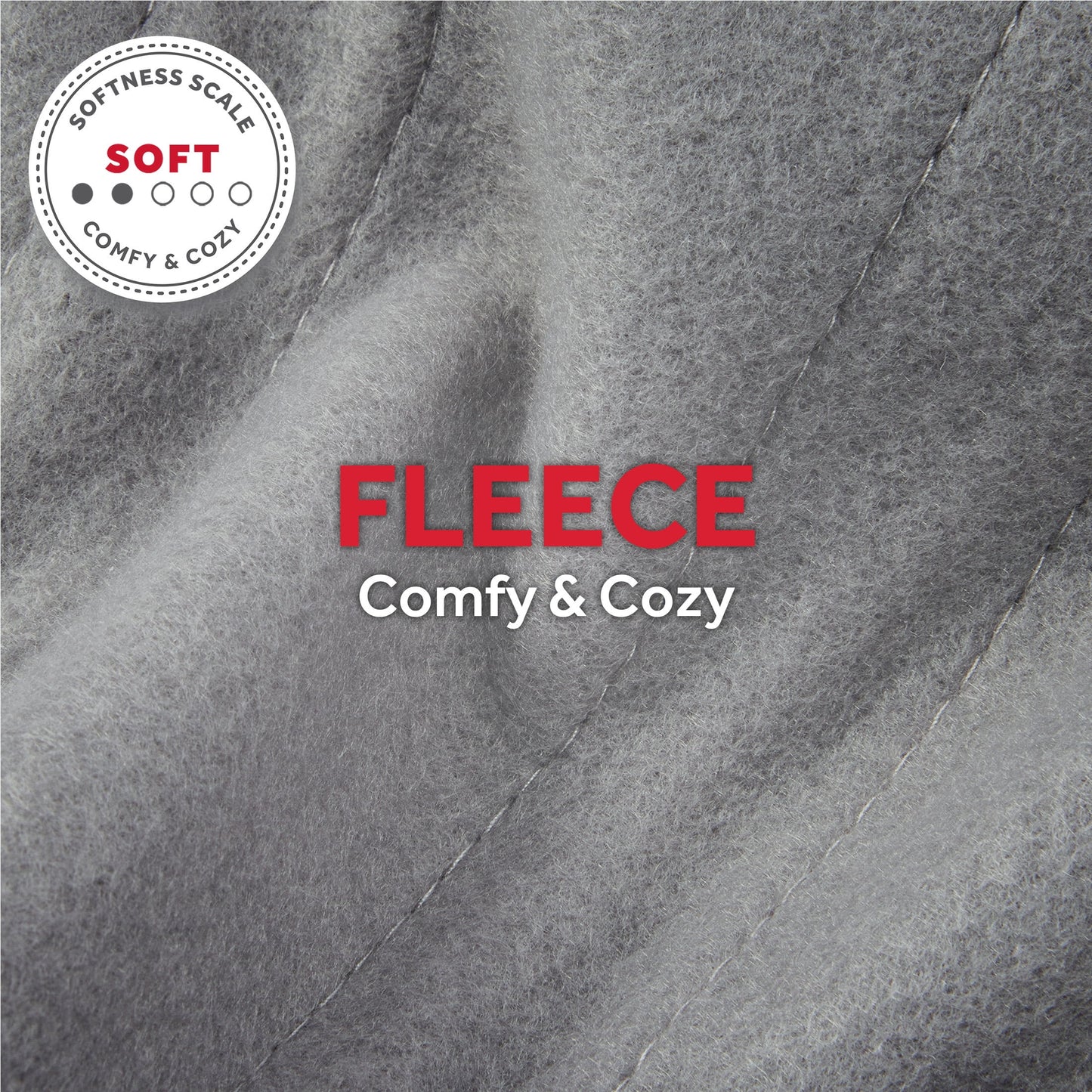 Electric Heated Blanket - Grey Fleece, 4 Heat Settings, 4-Hour Auto Shut-Off, 50” x 60”