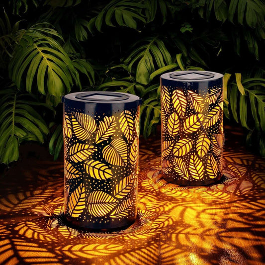 Solar Outdoor Lantern with Leaf Design – Eco-Friendly Solar Lanterns for Garden and Patio Decor 0