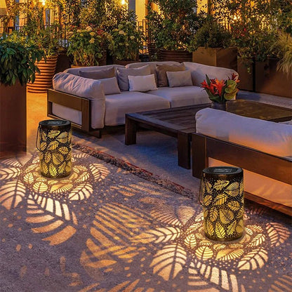 Solar Outdoor Lantern with Leaf Design – Eco-Friendly Solar Lanterns for Garden and Patio Decor 5