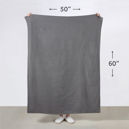 Electric Heated Blanket - Grey Fleece, 4 Heat Settings, 4-Hour Auto Shut-Off, 50” x 60”