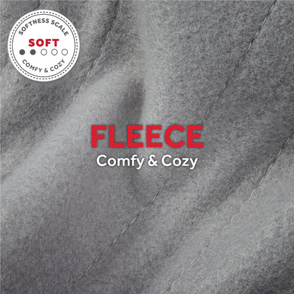 Electric Heated Blanket - Grey Fleece, 4 Heat Settings, 4-Hour Auto Shut-Off, 50” x 60”